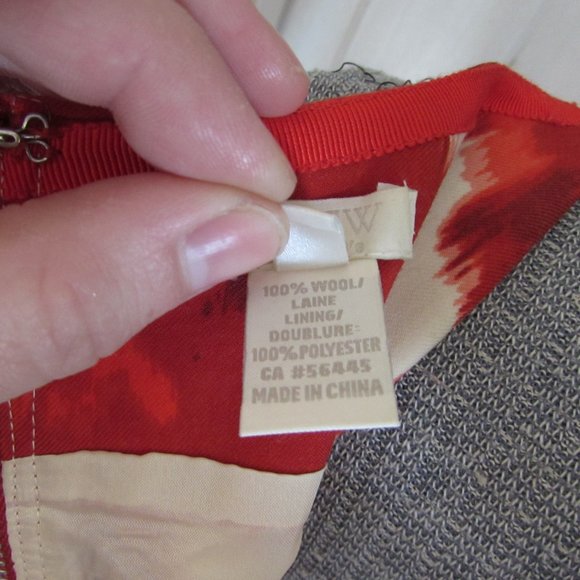 J Crew Cream and Red Patterned Dress - Picture 6 of 6